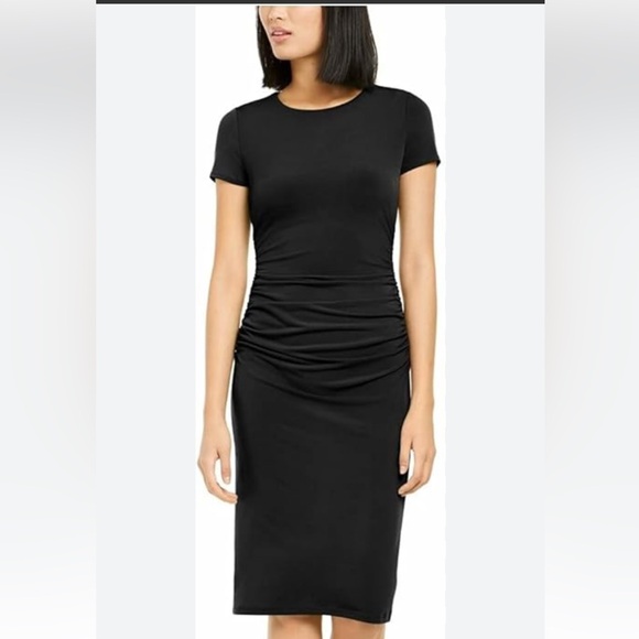 INC International Concepts Black Sheath Midi Dress - Picture 1 of 5